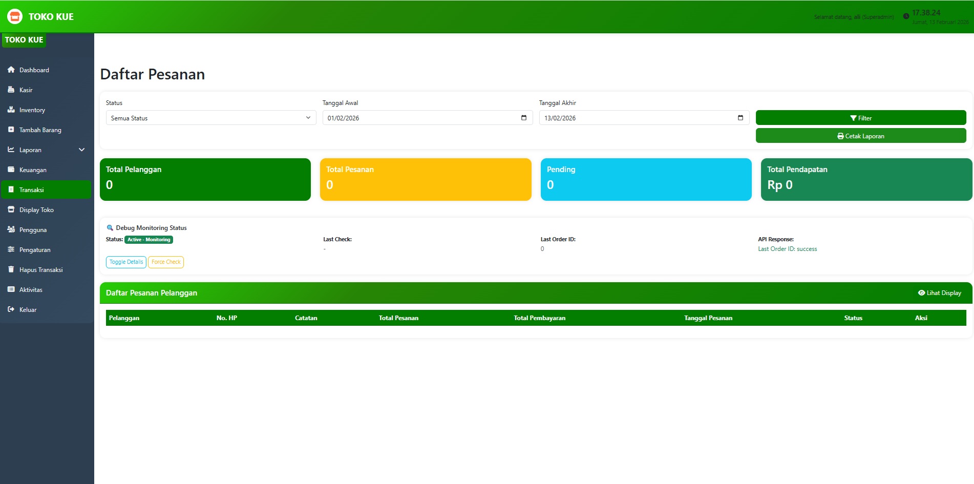 Web Aplikasi POS (Point Of Sale) Professional
