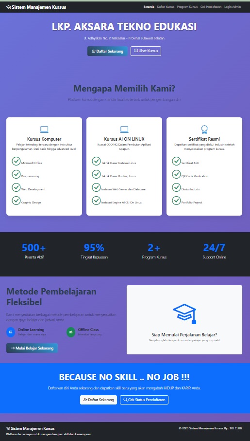 Aplikasi Sistem Manajemen Kursus