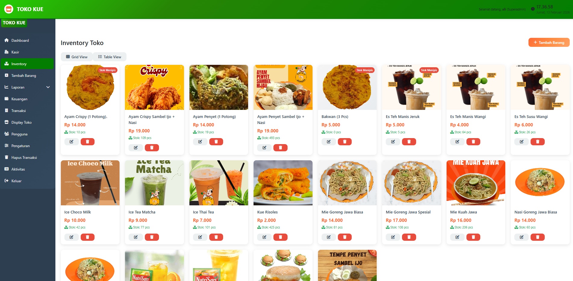 Web Aplikasi POS (Point Of Sale) Professional
