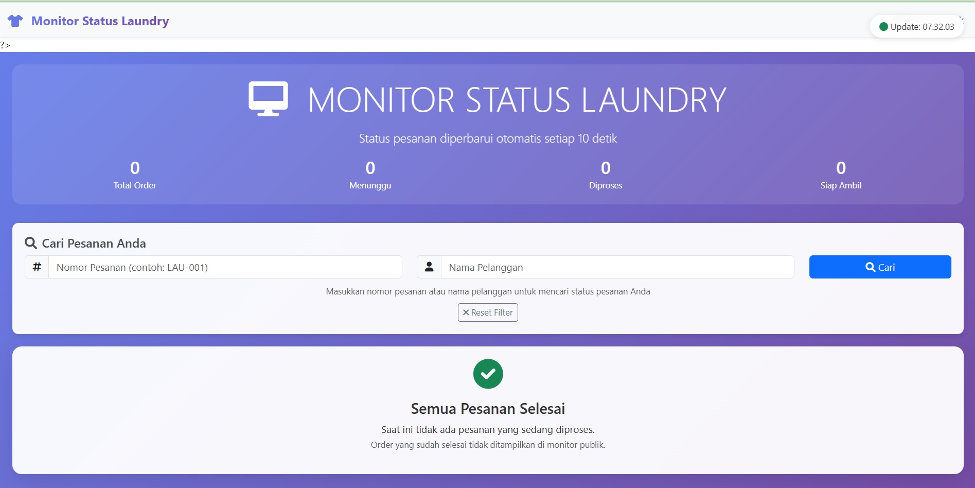 Aplikasi Sistem Laundry Professional